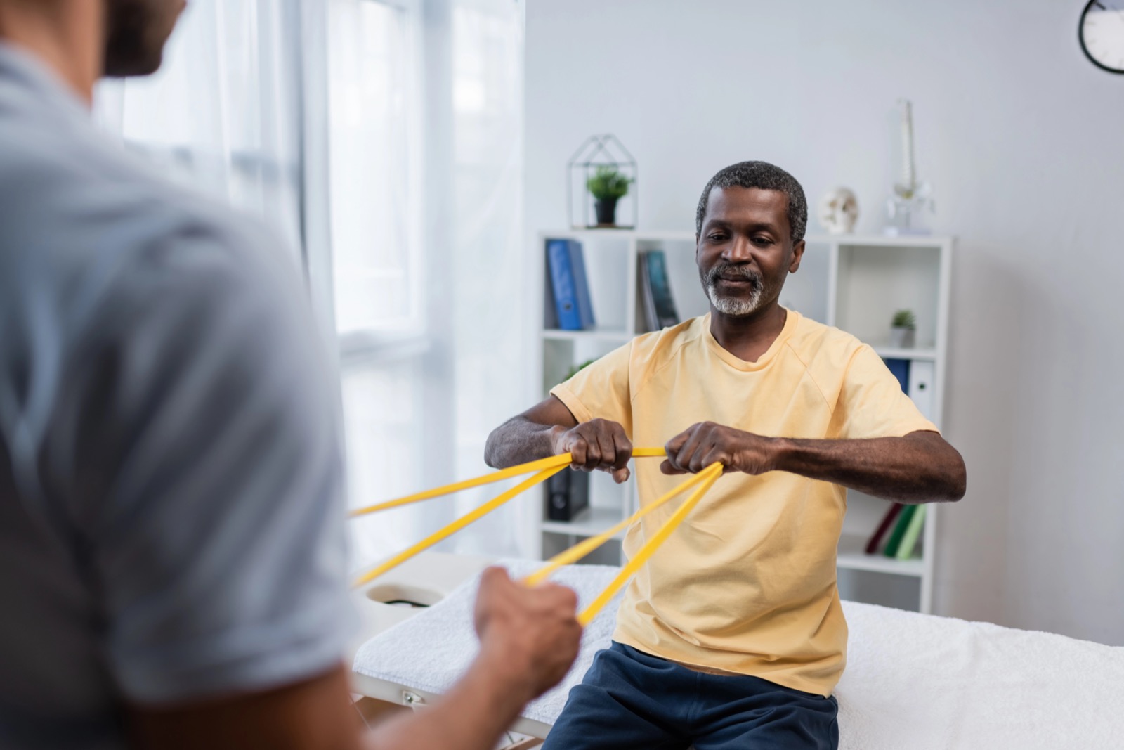 Patient receiving spine treatment